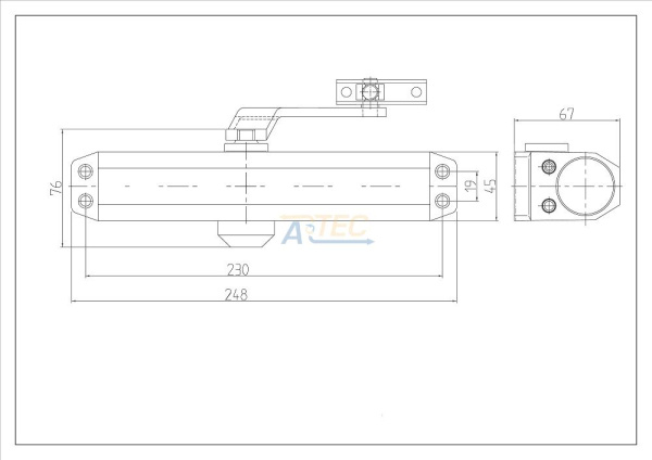 ATEC-D230E-Br Дверной доводчик, EN5/6, до 120 кг